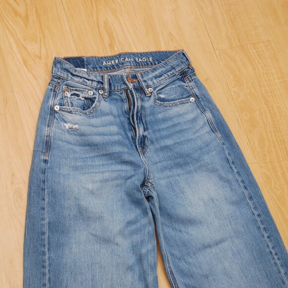 American Eagle Big Girl/Women Wide Leg Jeans PreOwned Size 00 - Picture 2 of 6